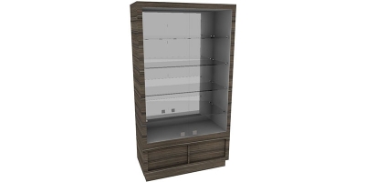 Vitrine Fechada com Prateleiras e Gavetas VFPGa